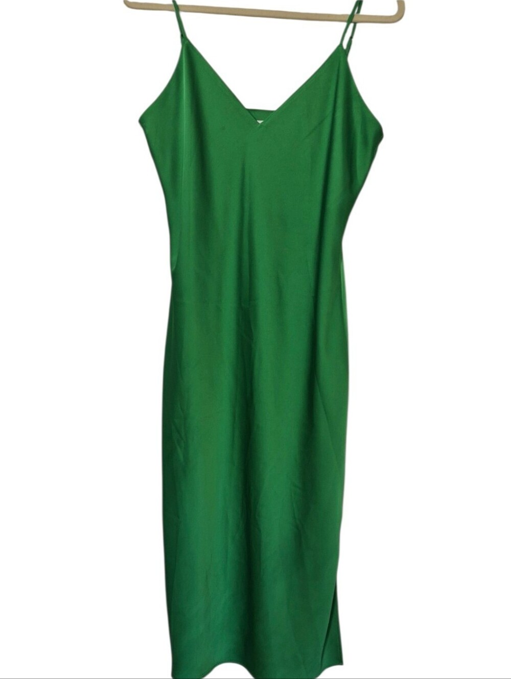 Gianni Bini Emerald Green Satin Slip Midi Dress Size 8